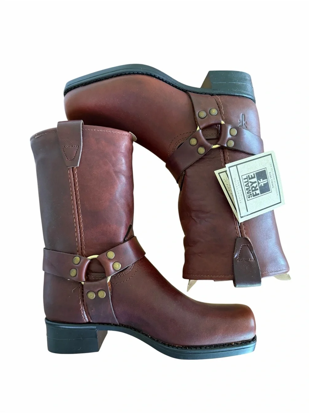 Frye NEW Youth Vintage Small Frye Pull On Harness Boots Black Size 1 #267053